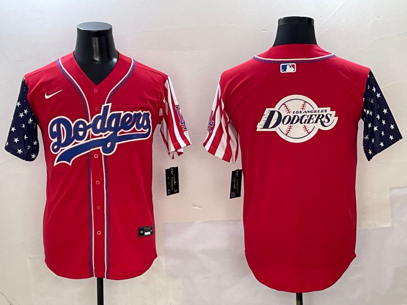 Men Los Angeles Dodgers Blank Red a generation of national flags Joint name 2025 Nike MLB Jersey style 33->los angeles dodgers->MLB Jersey